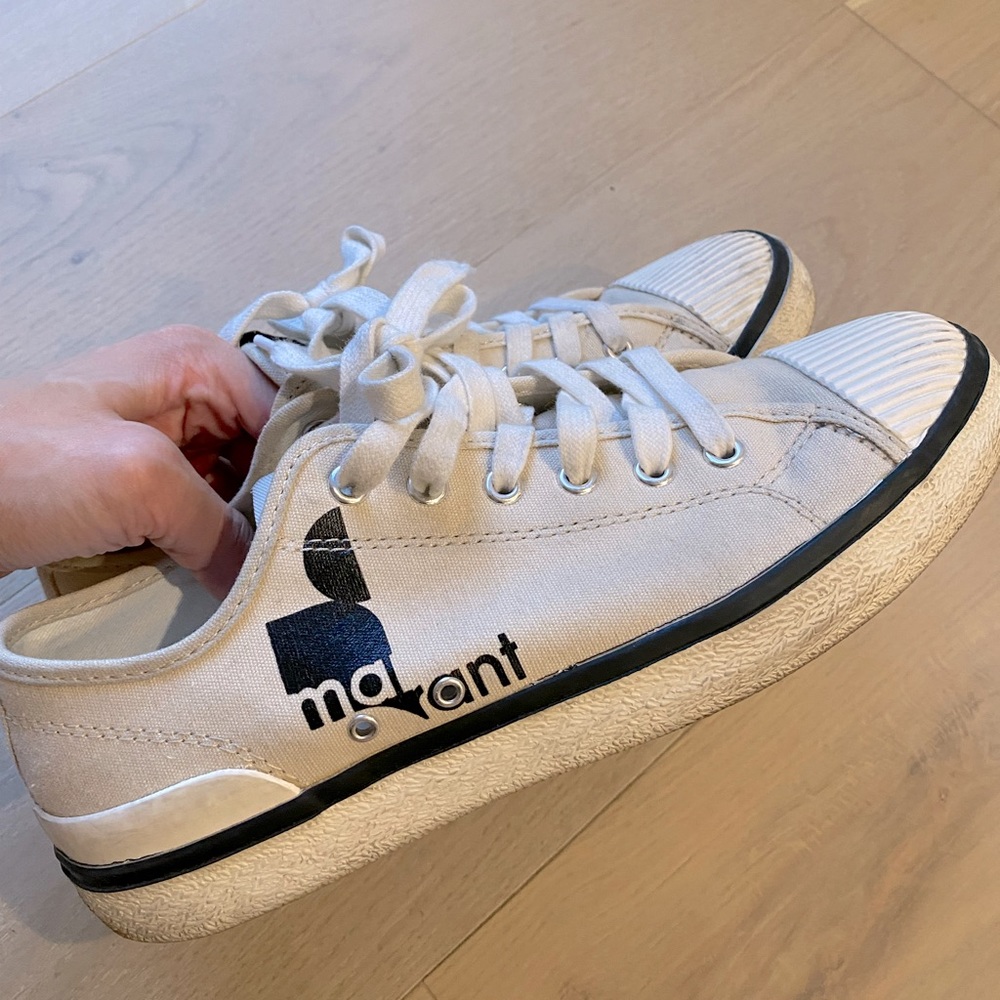 🖤 ISABEL MARANT Canvas Logo Tennis Sneakers